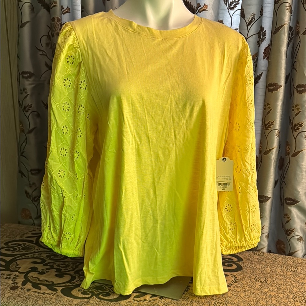 St. John's Bay Yellow Boxy Blouse